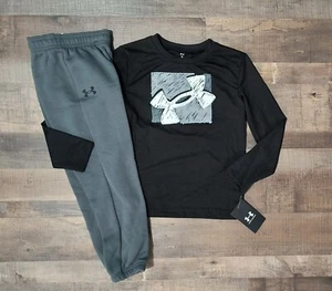 Neu! Jungen UNDER ARMOUR Langarmshirt und Hose Outfit Größe 6 - Bild 1 von 3