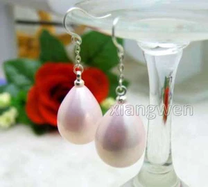 SALE Big 12*15mm Punk Drop High Quality Sea Shell Pearl dangle Earring -ear216 - Picture 1 of 3