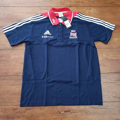 Cycling Team Sky Mens Medium Polo Shirt Bradley Wiggins GB UK M Adidas - Image 1 of 4