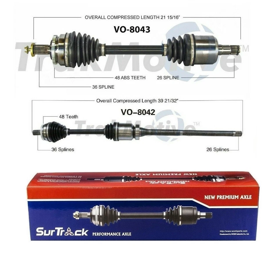 Juego SurTrack par de ejes delanteros CV para Volvo V70 X/C XC70 AWD 01-07 Foto 1 de 1