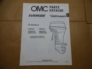1989 OMC Johnson Evinrude 4 HP Outboard Motor Parts Catalog 432835 - Picture 1 of 4