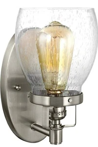 Sea Gull Lighting Belton 1 Light Wall/Bath Sconce, Brushed Nickel | 4114501-962 - Picture 1 of 4