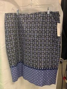 Falda recta para mujer Charter Club, talla 14, azul y blanca, nueva con etiquetas - Imagen 1 de 5