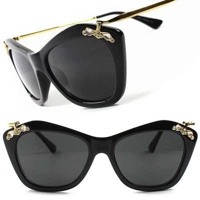 Золотой руки Hot дизайнер моды винтажный ретро со стразами женщин Cat глаз солнцезащитные очки - Изображение 1 из 4