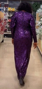 Langes Abendkleid African Sequence Spitze Gr. L - Bild 1 von 3