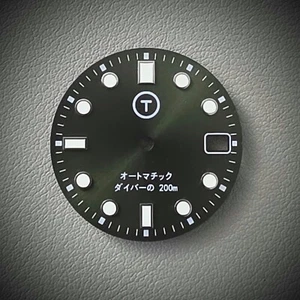 TLDC0581M Army Green Sunburst C3 / Seiko Mod Minute Date Dial NH35 4R35 SKX SRPD - Picture 1 of 2