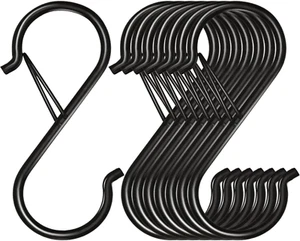 8 Pack S Hooks for Hanging, 3.5 Inch Heavy Duty Metal S Hooks with Safety Buckle - Picture 1 of 7
