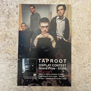 Tarjeta promocional de 2 caras Taproot 2002 Welcome Record Store Display Contest 5 1/2x8 1/2 - Imagen 1 de 6