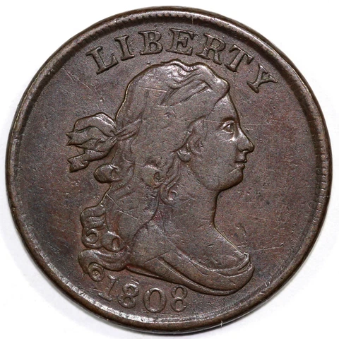 1808 1/2c C-3 Draped Bust Half Cent Cover