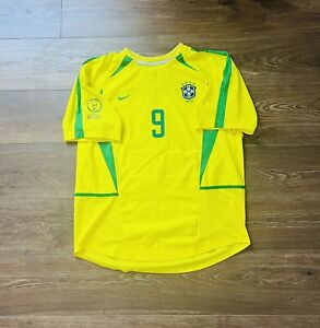 2002 FIFA World Cup Brazil Home Shirt Jersey No.9 Ronaldo Size XL