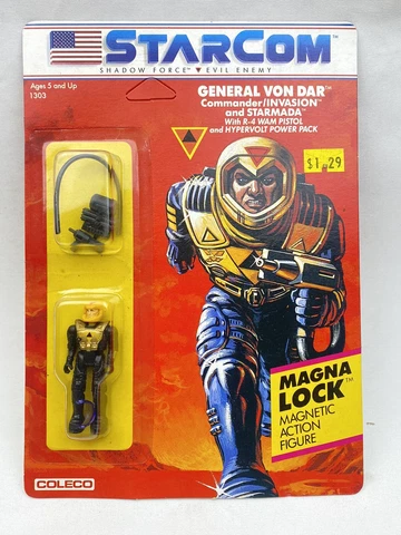 STARCOM 1986 Coleco General Von Dar MOC 1303 UNPUNCHED Sealed Cover