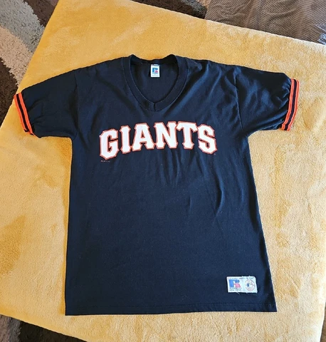 Vintage Barry Bonds San Francisco Giants T-Shirt Size Large 90s Russell Jersey Cover