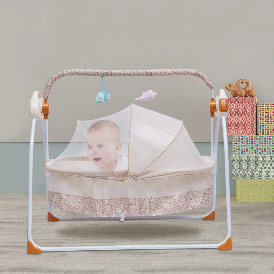 Cuna eléctrica con columpio automático para bebé recién nacido cuna cama para dormir bebé Bluetooth Foto 1 de 4