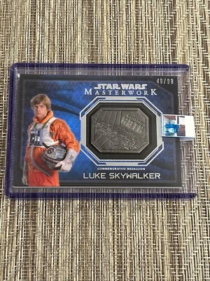 2016 TOPPS STAR WARS MASTERWORK LUKE SKYWALKER SILVER MEDALLION #49/99 - Image 1 of 4