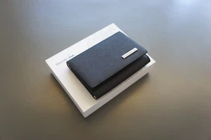 NIB Genuine Mercedes-Benz Mercedes Me Black Leather ID Credit Card Holder Wallet - Picture 1 of 10
