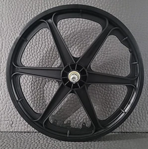  20" BICYCLE GT STYLE MAG BLACK WHEEL  6 SPOKE OLD-SCHOOL  FRONT 3/8 AXEL - Picture 1 of 5