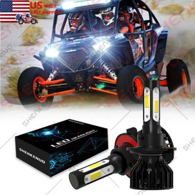 For Polaris Ranger RZR 800S 900S 1000 XP Light Ranger 100W LED Bulbs Headlights - Image 1 of 4