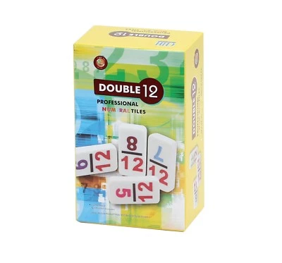 Dominoes Double 12 Color Number Numerical White Tile Professional Size 91 Tiles  - Image 1 of 2