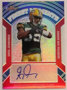 SIGNED 2007 TOPPS FINEST MOMENTS REFRACTOR GREG JENNINGS PACKERS #/25 AUTO - Picture 1 of 2