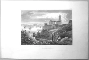 1854 Meyer Druck BOSPORUS LEUCHTTURM & FORT FANARAKI, BEI ISTANBUL, TÜRKEI, #7 - Bild 1 von 1