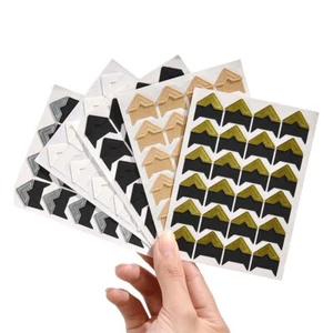 24X/Sheet DIY Self-Adhesive Photo Corner Scrapbooking Craft Photo Corner Sticker - Foto 1 di 17