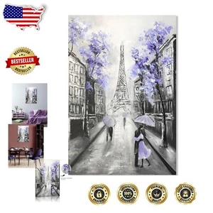 Arte en lienzo de lujo blanco y negro Torre Eiffel - Regalo perfecto para decoración adolescente 24x36 - Imagen 1 de 8