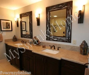 Large WOVEN SEA GRASS Wall Mirror Antique Mantle Vanity Metal Beach Island Luxe - Picture 1 of 7