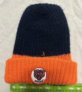 Vintage Chicago Bears NFL Football Wintermütze Mütze Strick Orange Blau - Bild 1 von 4