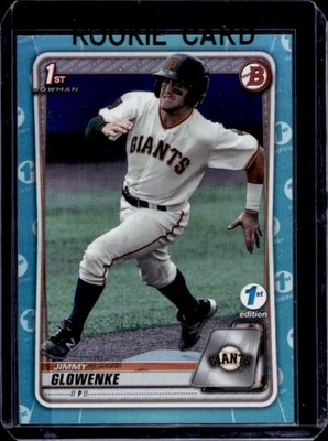 2020 Bowman Draft 1st Edition Jimmy Glowenke Sky Blue #BD-35 Giants - Image 1 of 2