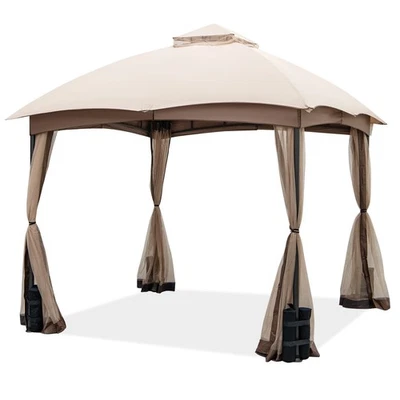 10x10 FT 2-Tier Patio Gazebo Canopy Netting Heavy-Duty Metal Easy-Setup Outdoor - Image 1 of 4