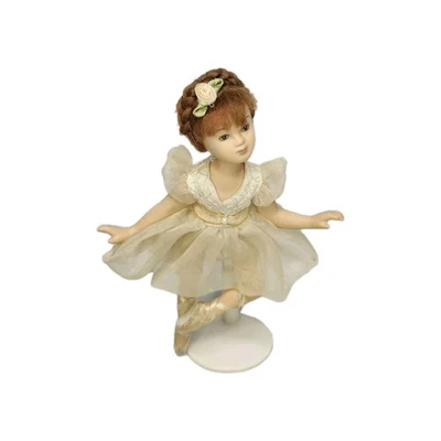 Figura de ballet de porcelana 7,5" morena bailarina muñeca marfil vestido de encaje con soporte  Foto 1 de 4