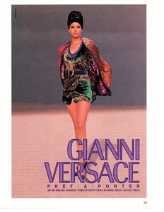 Anuncio de revista Versace Runway 1990 ~ Modelo Christy Turlington ~ Arte de pared enmarcable - Imagen 1 de 1