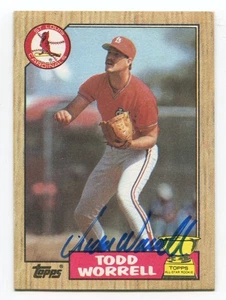 1987 Topps Todd Worrell Signed Card Baseball Autographed Auto #465 - Picture 1 of 2