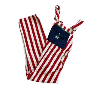 Liberty Overalls Liberty Men's American Flag Bib Red White Stripe Men Size 36x30 - Picture 1 of 17