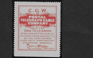 US Scott 15TO8, Postal Telegraph Company Officials, C.G.W. Not Dated, F/VF - Picture 1 of 1