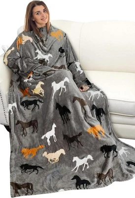 Manta Usable de Vellón con Mangas Bolsillo Microfibra Cálida TV Manta Foto 1 de 4