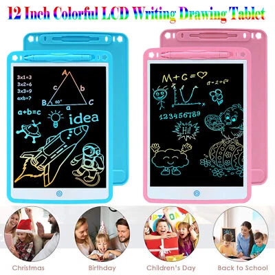 12" Electronic LCD Digital Writing Tablet Drawing Board Graphics Kids Gift UK - Image 1 of 4