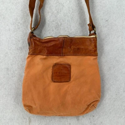 Campomaggi Canvas Bucket Crossbody Bag Leather Strap Teodorano Italy - Image 1 of 4