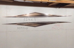 CROSSROADS CRUISER 2012 RV SIDE STRIPE DECAL SET 114X9 L&R GOLD/COPPER BLK/WHT - Picture 1 of 5