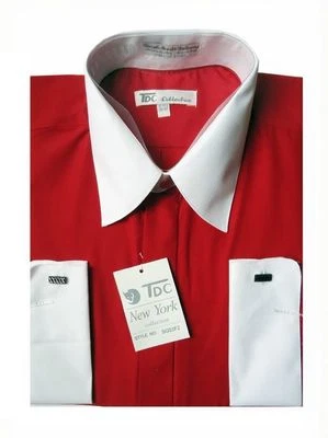 New Men's Stylish French Cuff Dress Shirt Two-Tone 10 + Colors M to 4X New 03F2 - Image 1 of 4