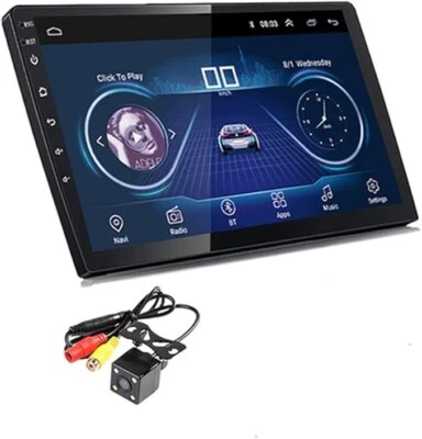 AUTORADIO 2 DIN 10 POLLICI ANDROID BLUETOOTH GPS 4GB DI RAM+64GB CON RETROCAMERA - Immagine 1 di 4