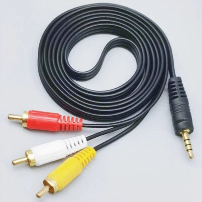 9ft 3RCA Male to 3.5mm Male Cable Adapter Audio Video Cord AV DV AUX Converter - Image 1 of 4