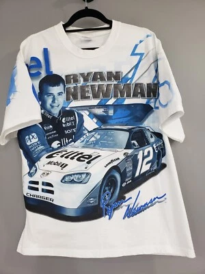 Camiseta AOP Vintage NASCAR Estampado Completo Grande Ryan Newman #12 Alltel Y2K Foto 1 de 4