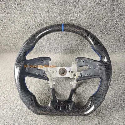 Volante personalizado de fibra de carbono línea azul para Honda Civic 10ª generación 2016-2021 Foto 1 de 4