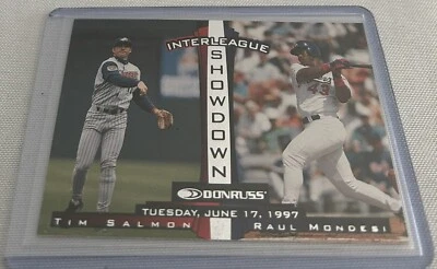 1997 Donruss Update Baseball Interleague Showdown Tim Salmon Raul Mondesi #447 - Image 1 of 2