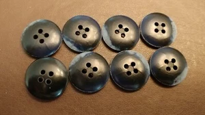 Pack of 8 matching 3/4 inch Round Black and Grey Buttons - Picture 1 of 3