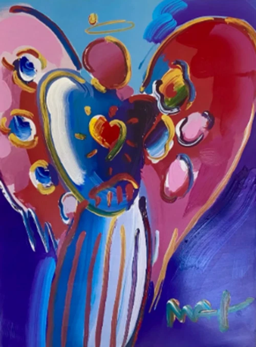 PETER MAX "ÁNGEL CON CORAZÓN" MEDIOS MIXTOS Foto 1 de 1