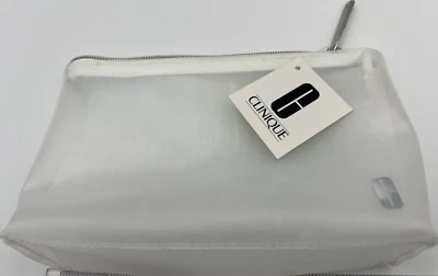 Bolsa de Maquillaje Cosmético CLINIQUE Bolsa con Cremallera 7"x4"x2" NUEVA FOTO AUTÉNTICA. Foto 1 de 2