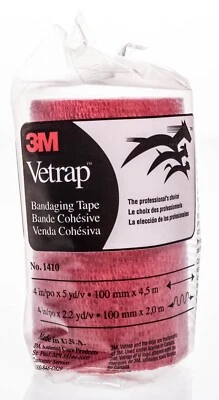 3M Vetrap Bandaging Tape, red, 4" x 5 yd - Image 1 of 4