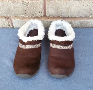 Airwalk Women's Brown Mules Comfy Slip-on Faux Fur and Suede Clog Shoes Size 6 - Picture 1 of 10
